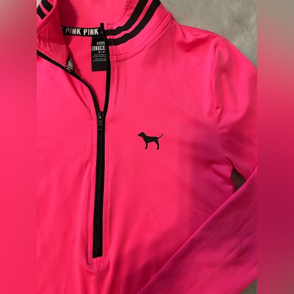 Hot Pink PINK running athletic half zip jacket - Picture 3 of 5